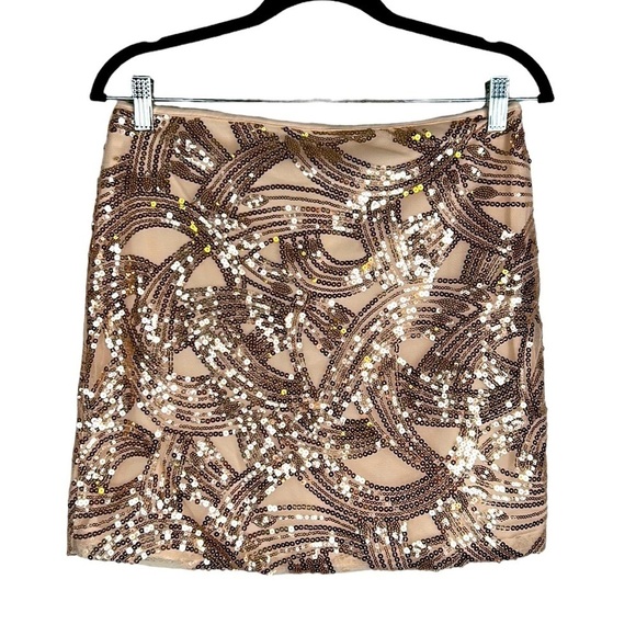 Francescas Jun & Ivy Pink Sequin Mini Skirt Size Large New with tags! - Picture 1 of 7